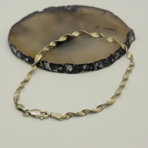 Sterling Silver Twisted Chain  Made In Italy 925 Bracelet